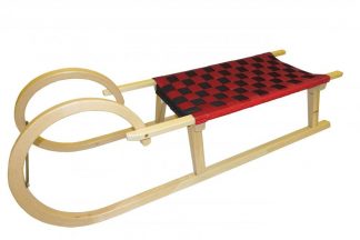 Sáně dřevěné Rohačky 110cm červeno-černý výplet