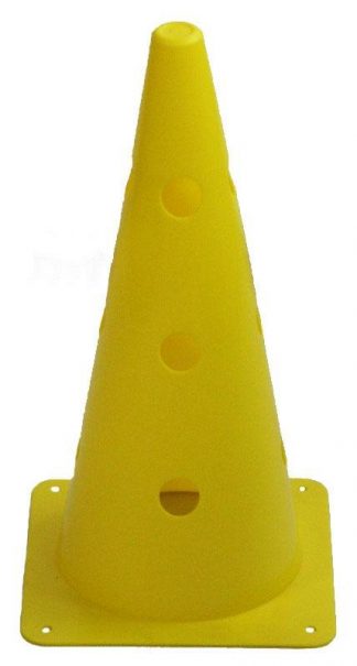 Kužely kopaná 38 cm RICHMORAL děrované žlutá