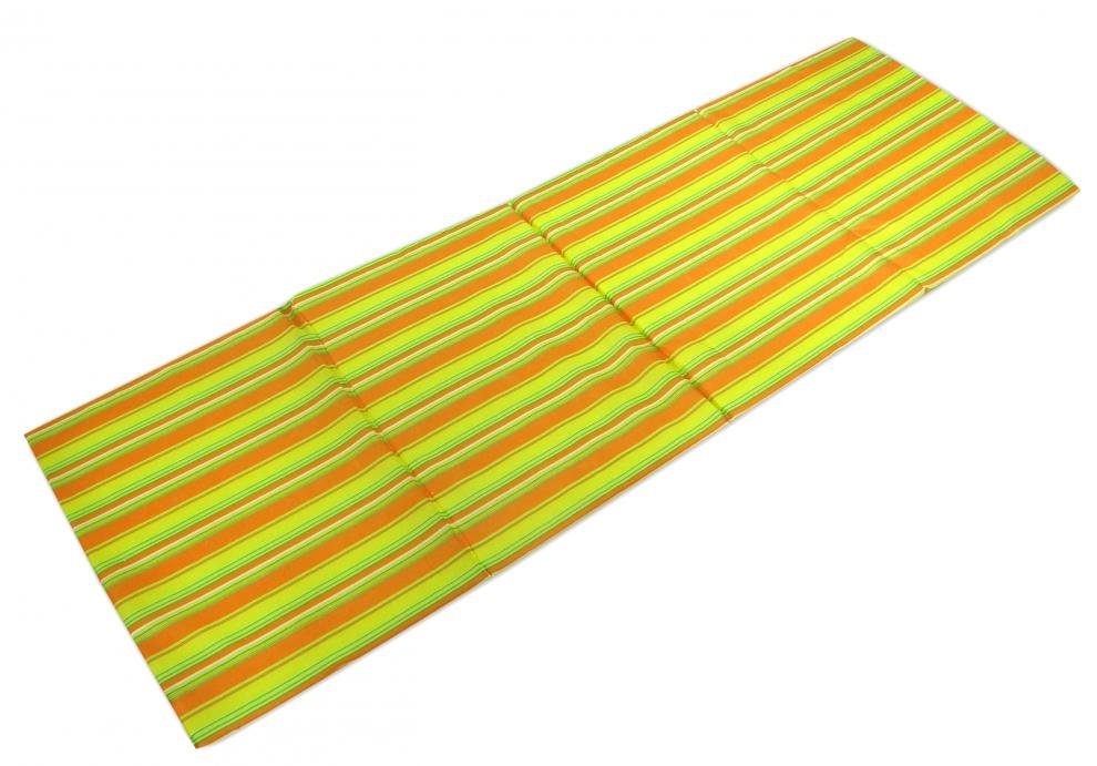 Čtyřdílné skládací plážové lehátko Sedco STRIPES žlutá