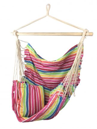 Houpací závěsné křeslo SEDCO SWING s polštářky zelená/červená