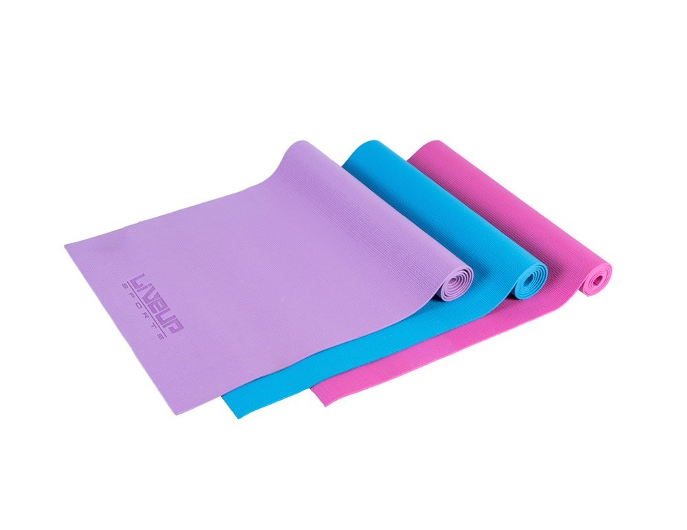 Karimatka YOGA LiveUp 173x61x0,4 cm modrá