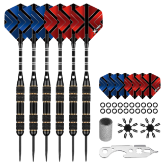 Sada XQMax SET šipky 6x22 g Steel + příslušenství 22