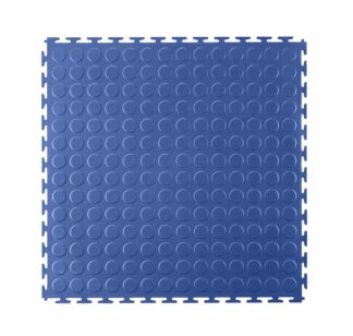 PVC podlaha do garáží, skladů, hal ,tělocvičen ECO - T LOCK - COIN - 498x498x6,5 mm Modrá