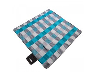 Plážová/Pikniková deka YATE fleece s PEVA fólií - 200x200 cm šedá/modrá